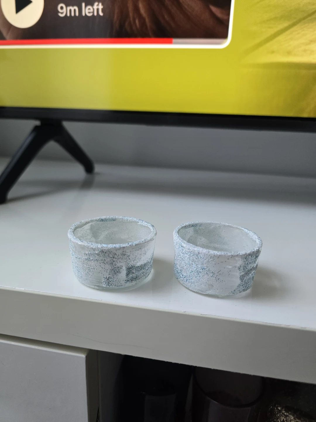 Set of 2 Glittery Candle Holders