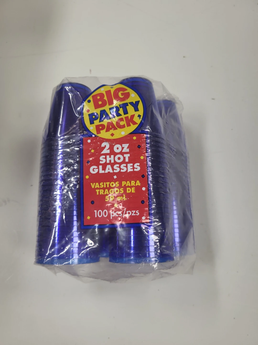 Big Party Pack Blue 2 oz Shot Glasses (100 pcs)