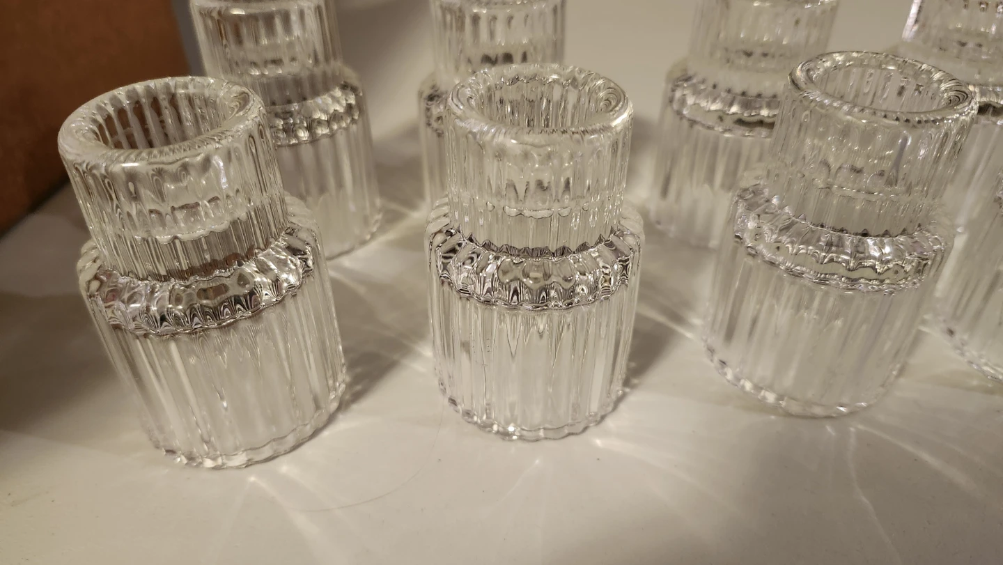 Set of 10 Glass Taper Candle Holders ⚽ - photo 2