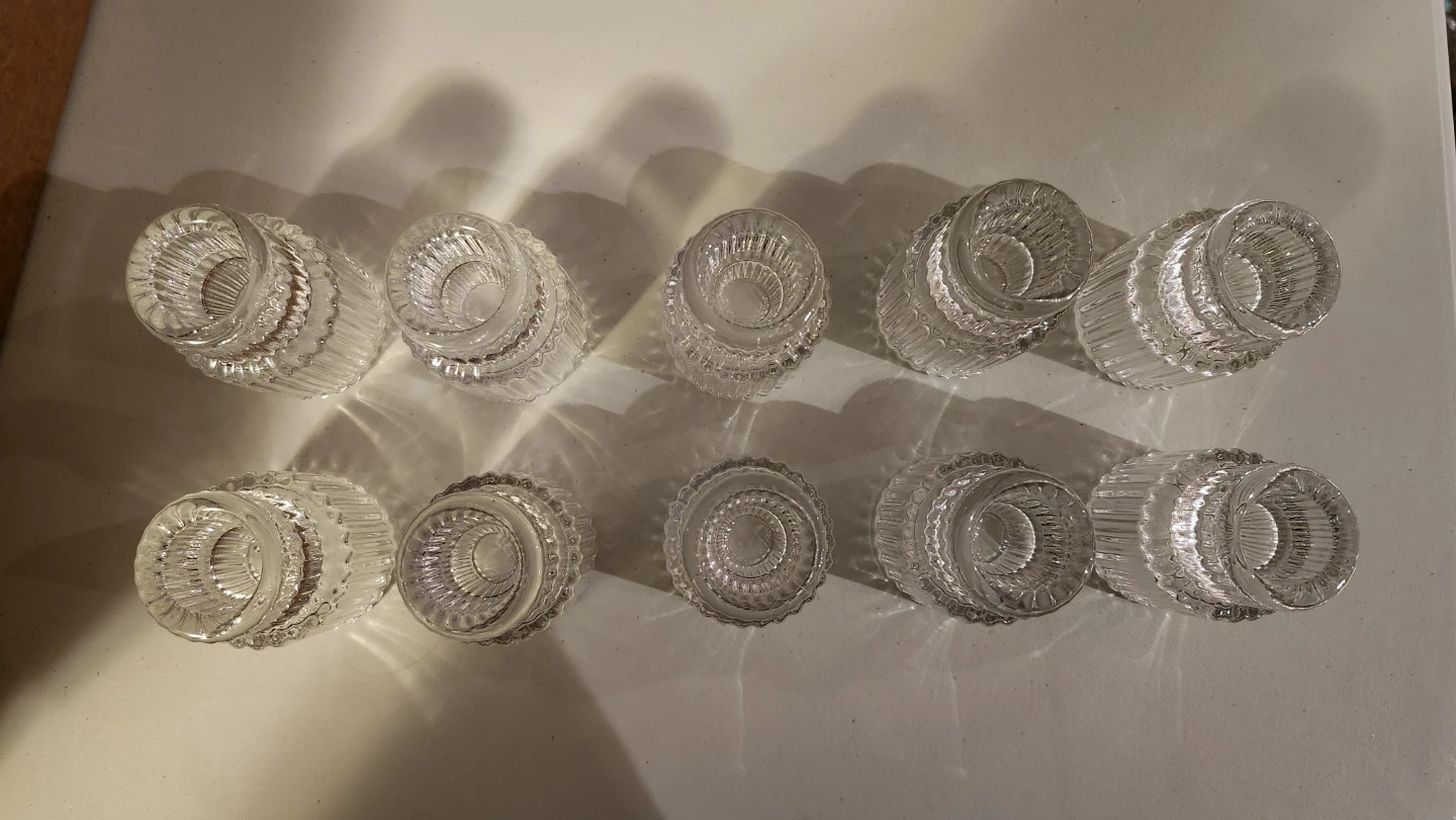 Set of 10 Glass Taper Candle Holders ⚽ - photo 3