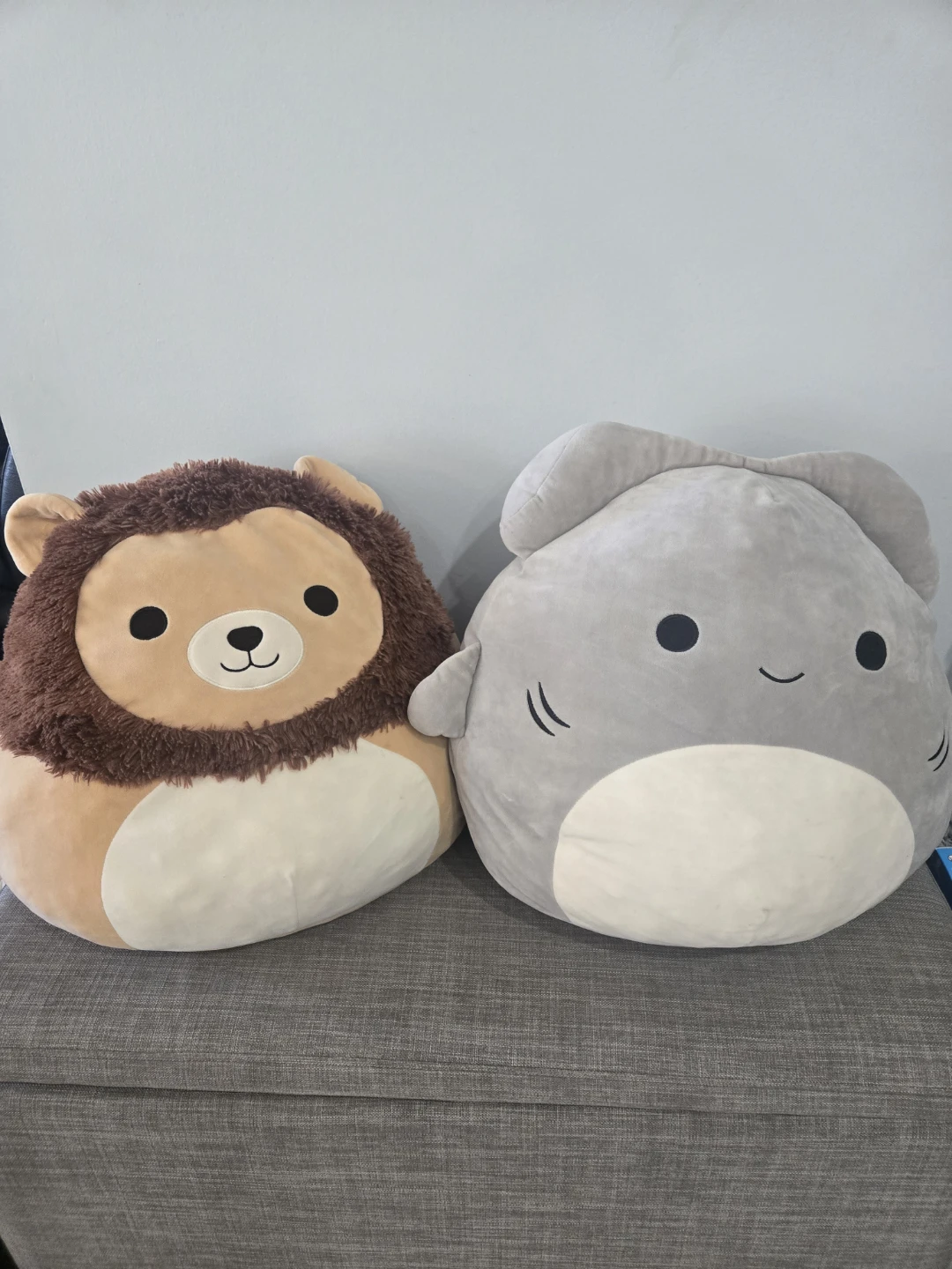Large Squishmallows Lion and Shark Plush Toys