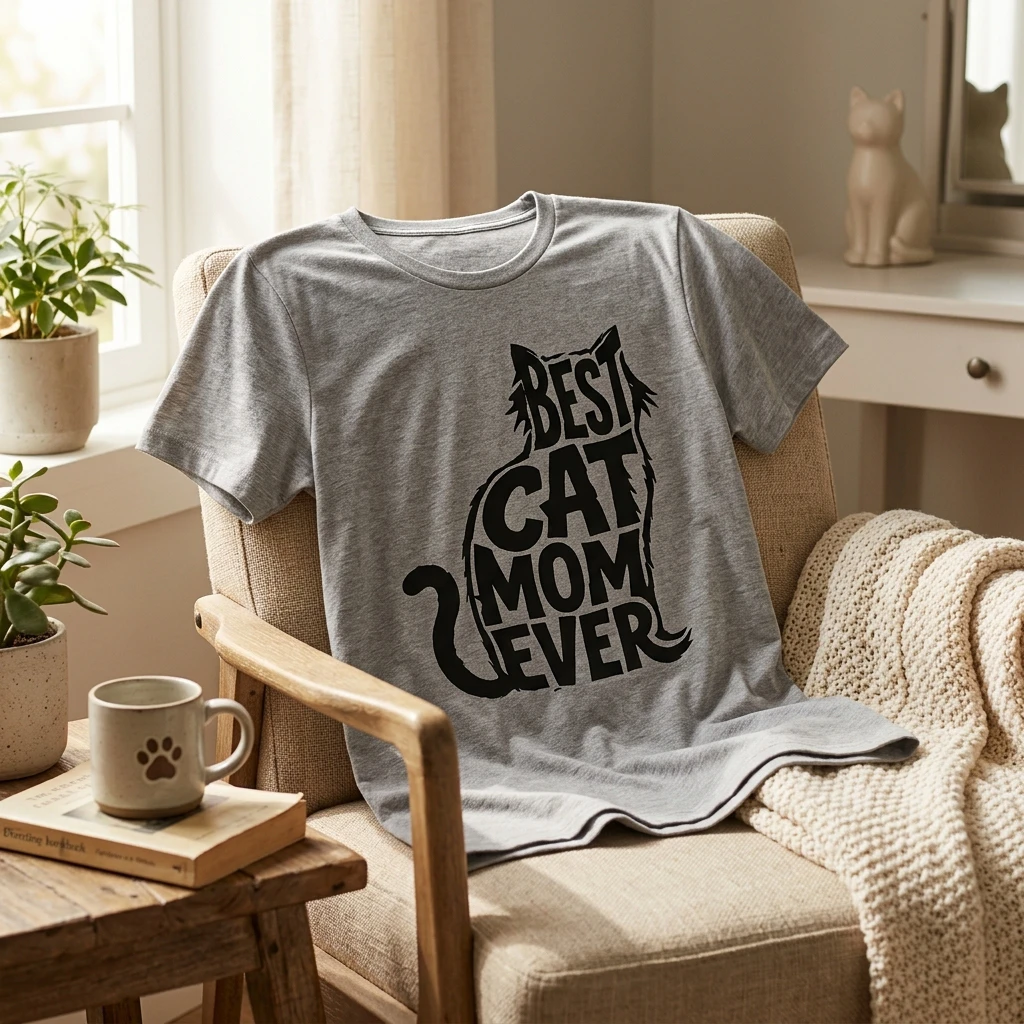 Grey "Best Cat Mom Ever" T-Shirt - photo 3