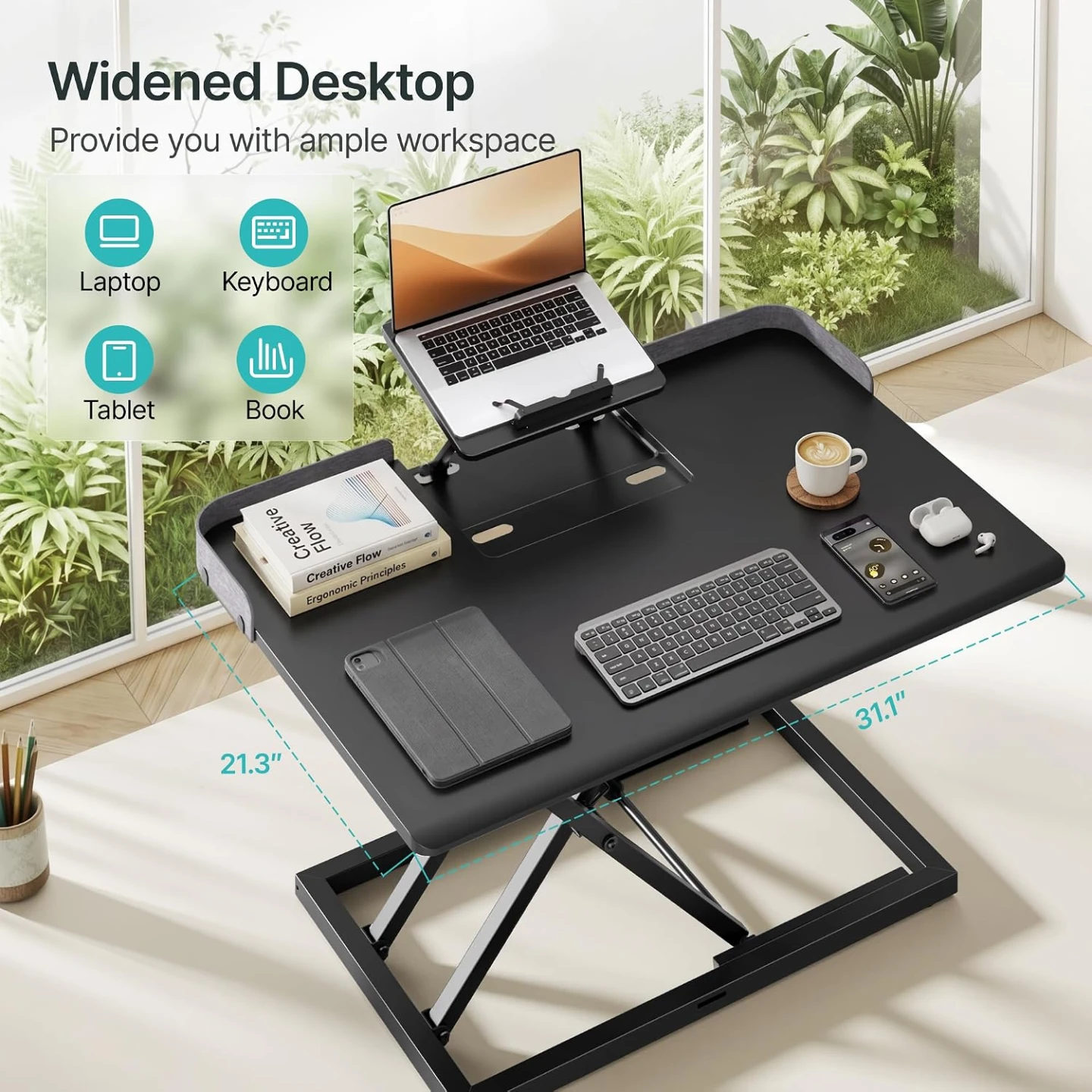 PEGZONE 31" Adjustable Standing Desk Converter - photo 3