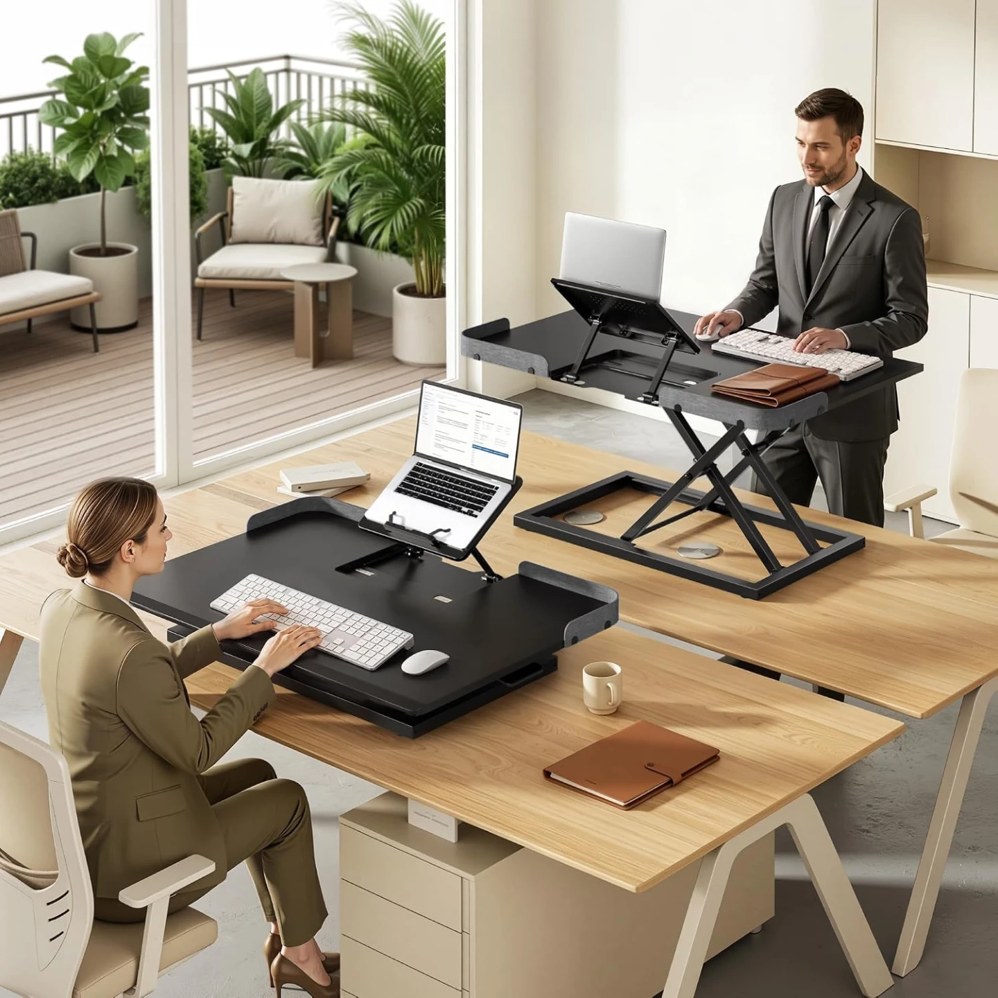 PEGZONE 31" Adjustable Standing Desk Converter - photo 4