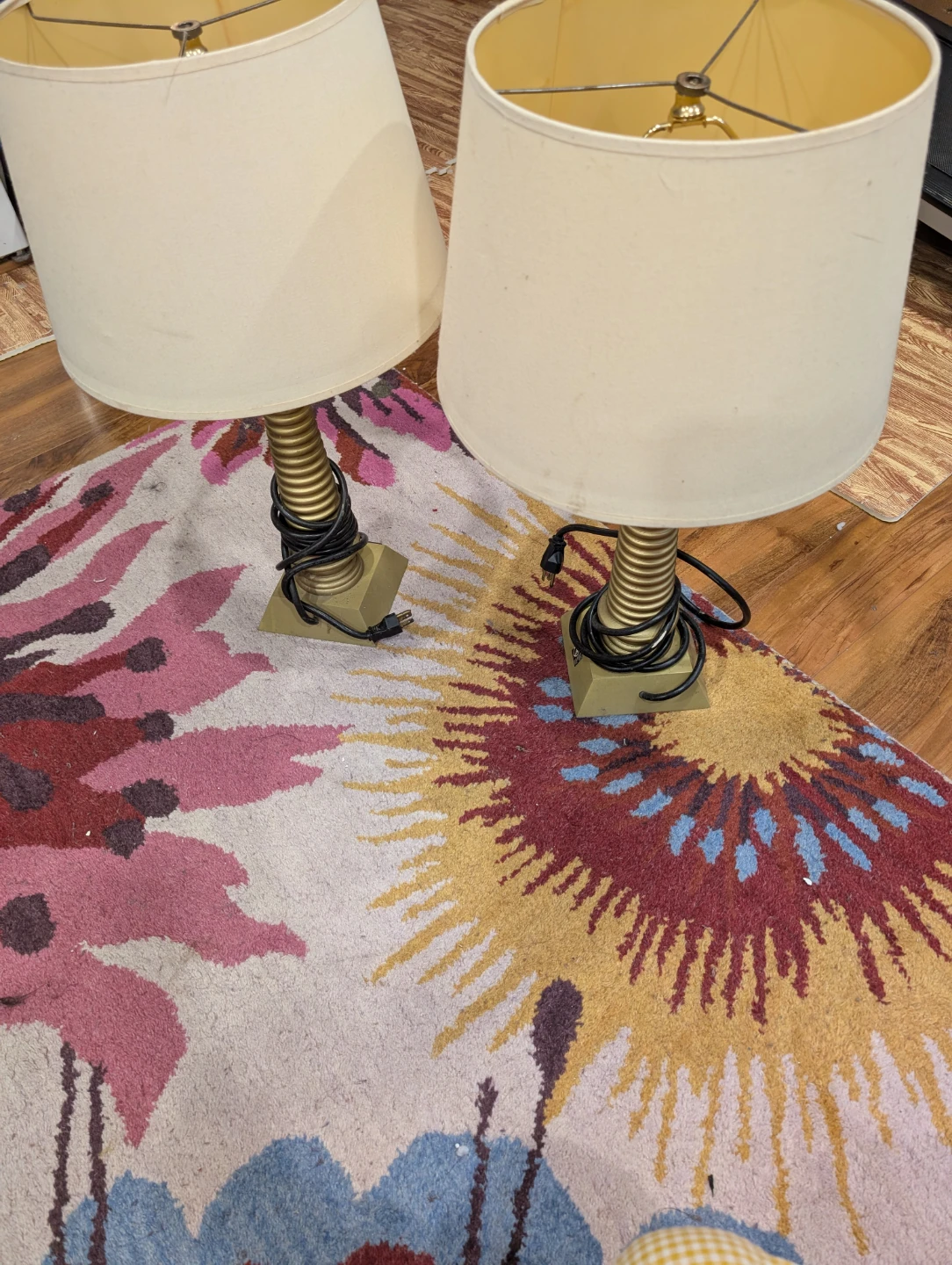 Set of 2 Table Lamps with Built-in Outlets
