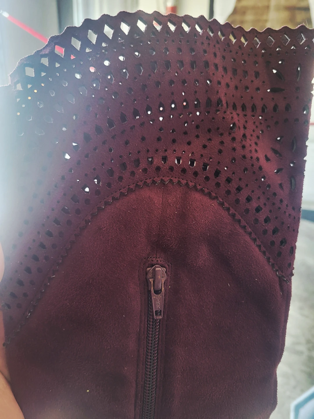 Liz & Co. Burgundy Suede Knee-High Boots - 6.5 - photo 2
