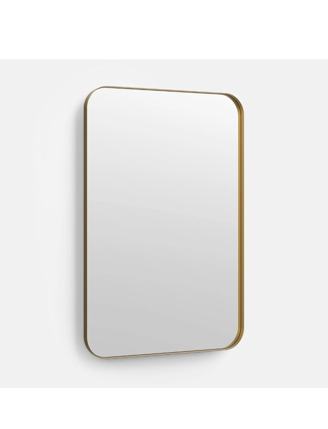 Rounded Rectangle Mirror with Gold Frame