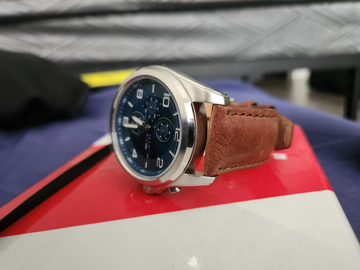 Relic Men's Blue Dual Time Leather Watch - photo 2