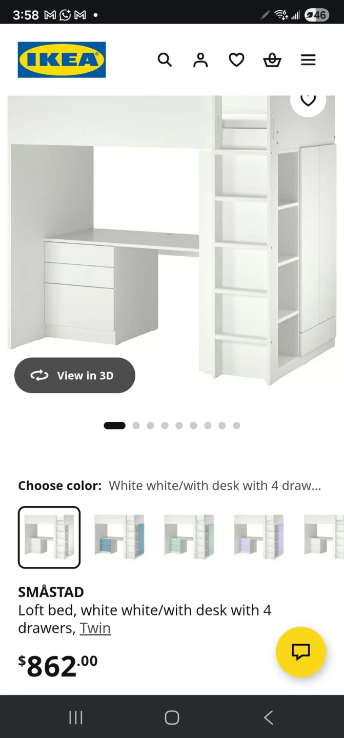 IKEA SMÅSTAD Loft Bed with Desk and 4 Drawers - photo 2