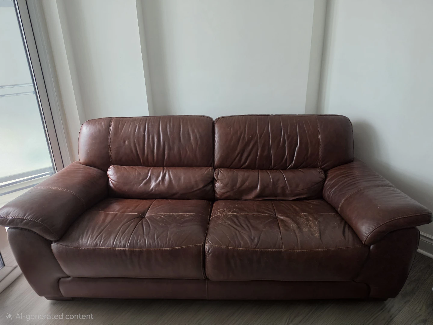 FREE Brown Leather Sofa