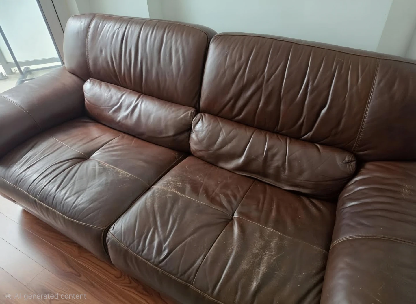 FREE Brown Leather Sofa - photo 2