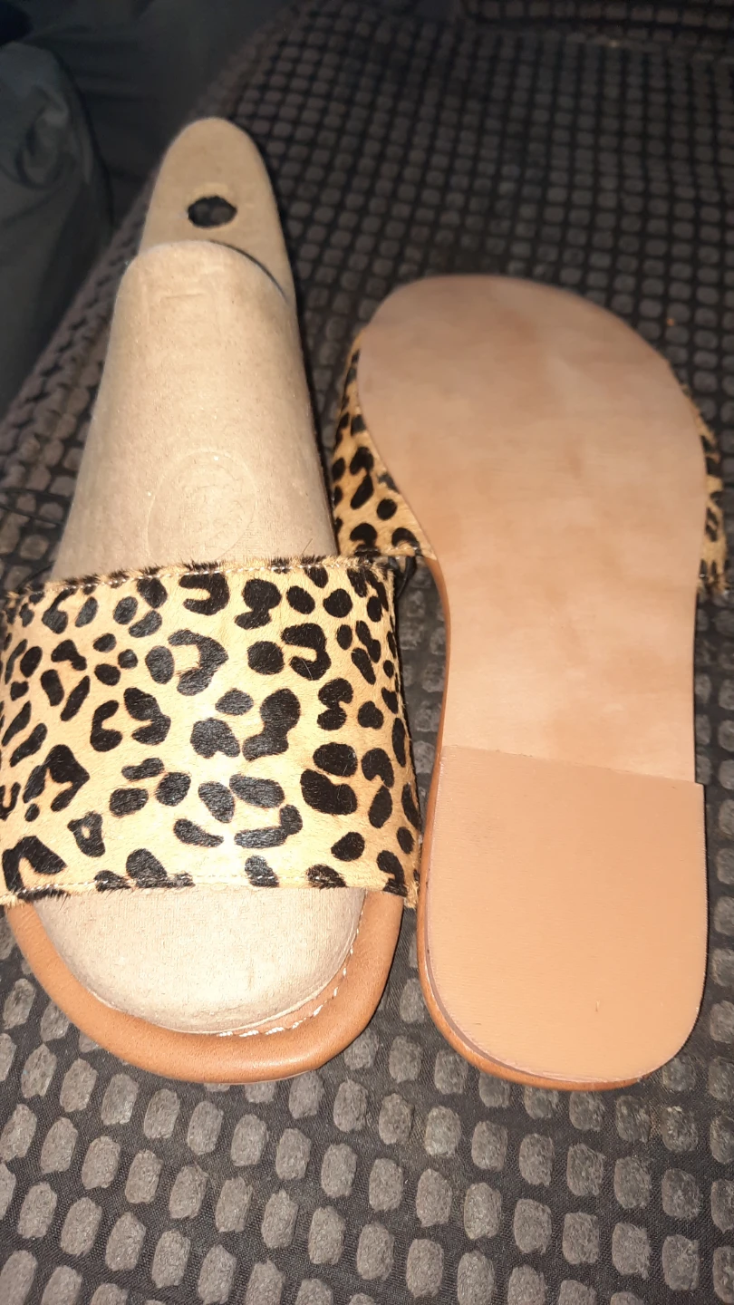 Leopard Print Slide Sandals