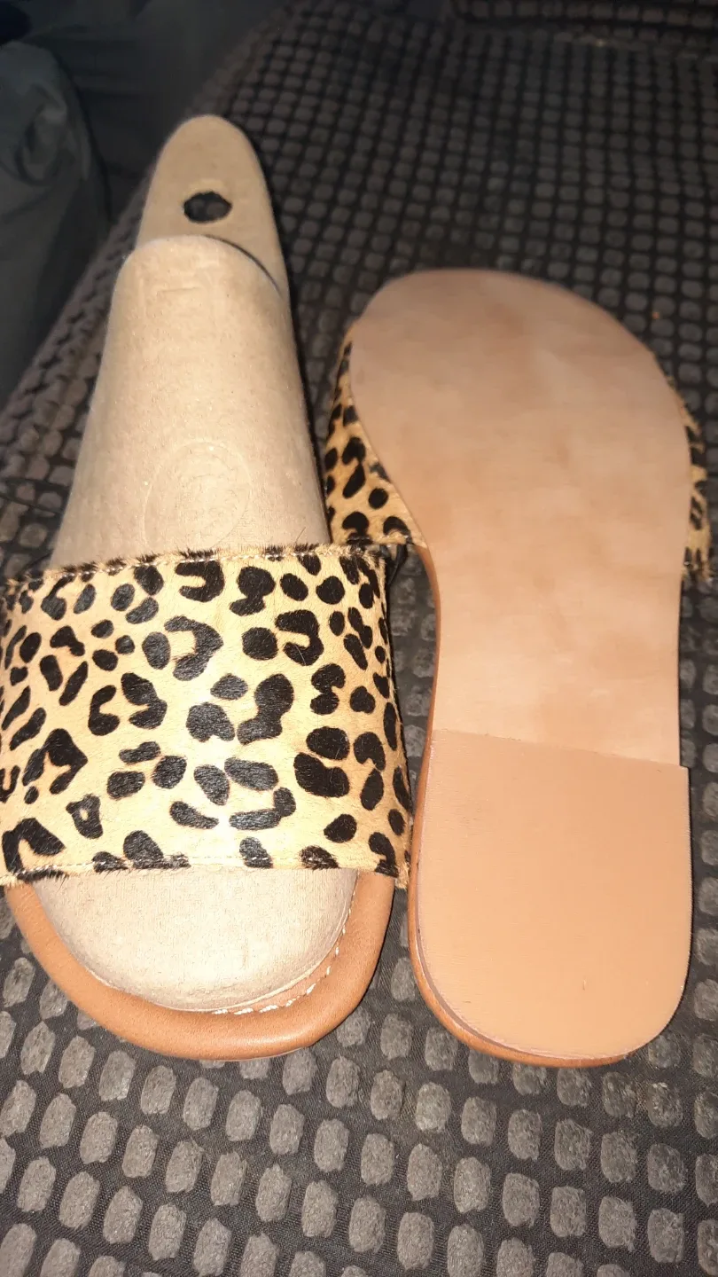 Leopard Print Slide Sandals