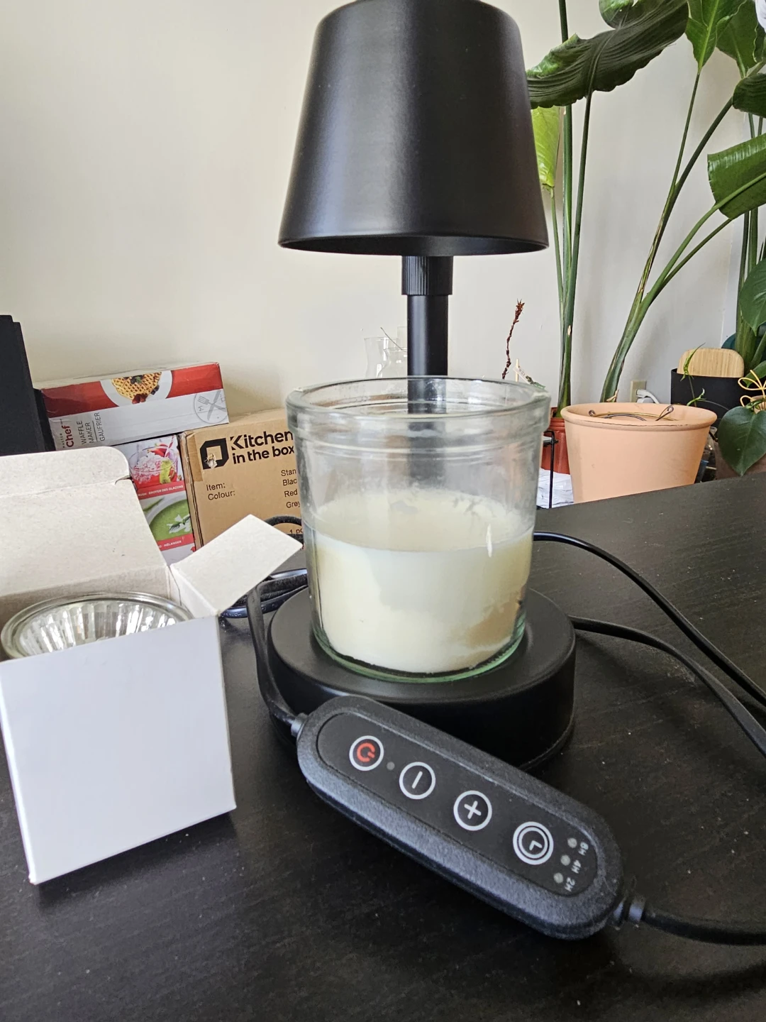 Black Metal Candle Warmer Lamp with Timer - photo 2