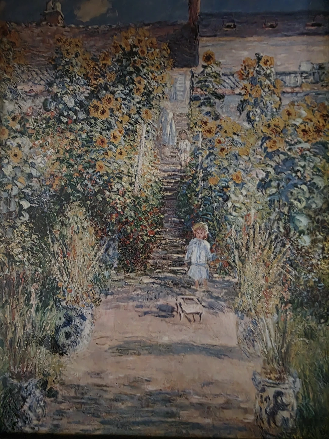 Vintage Claude Monet Landscape Impressionist Child Garden Scene - photo 2