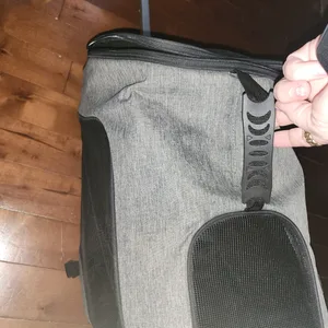 Grey Pet Carrier Backpack with Wheels