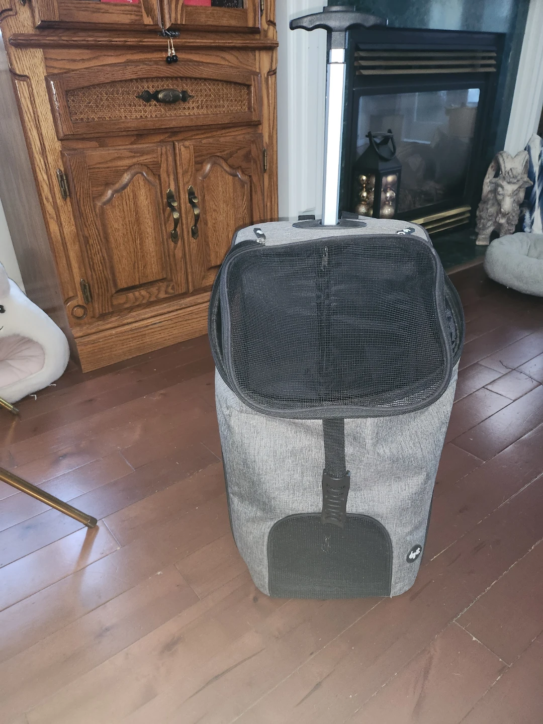 Grey Pet Carrier Backpack with Wheels - photo 4