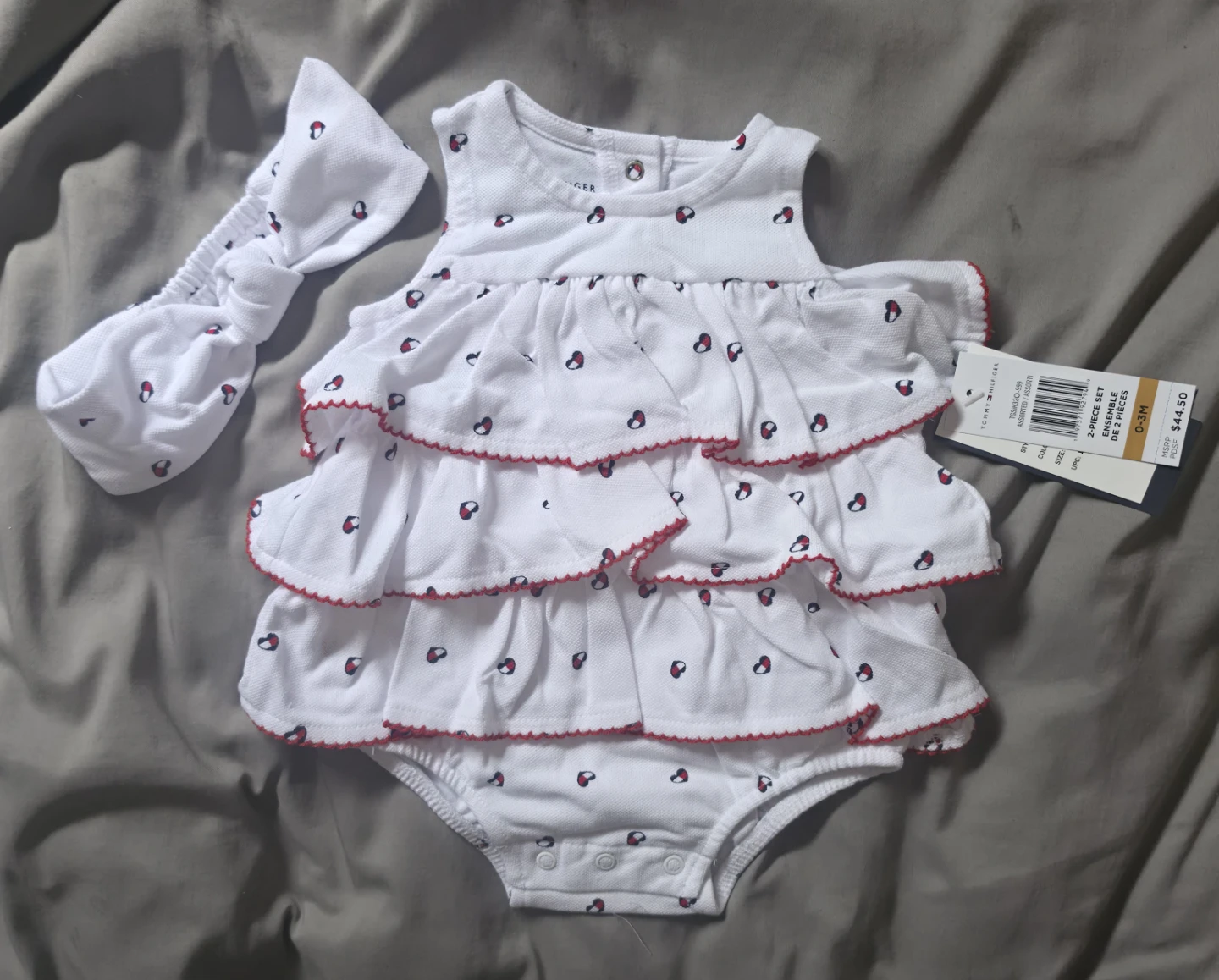 Tommy Hilfiger Baby Girls 2-Piece Set - White/Red (0-3M)