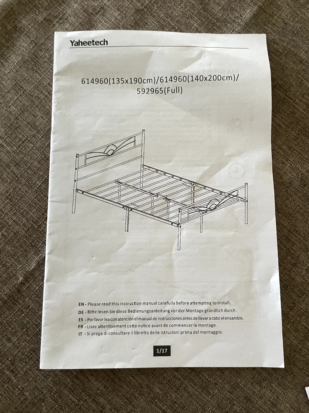 Yaheetech Full Size Metal Bed Frame - Black - photo 3