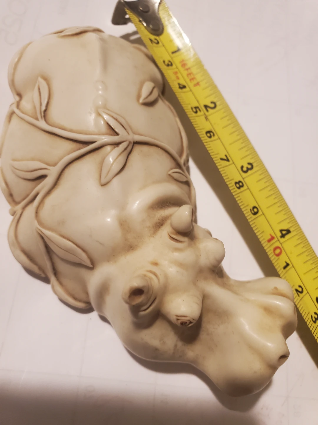 Carved Ivory Colored Hippo Figurine - photo 2