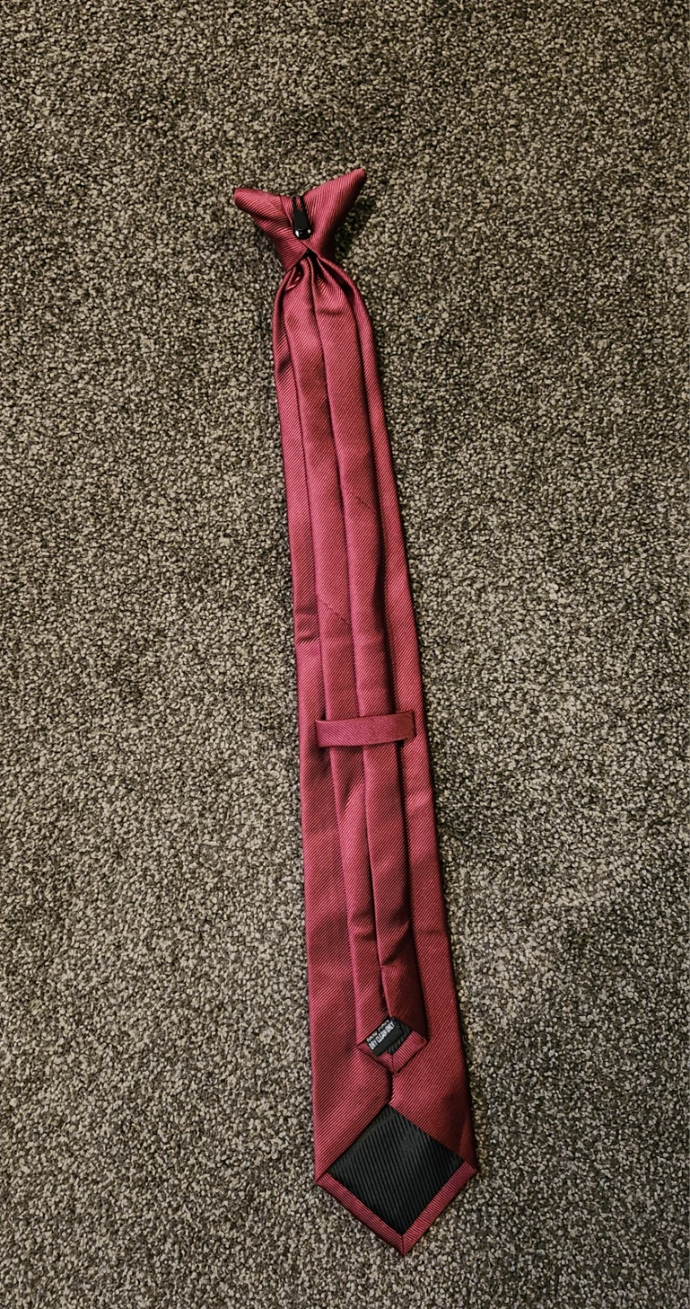 Clip-on Tie - Burgundy - photo 2