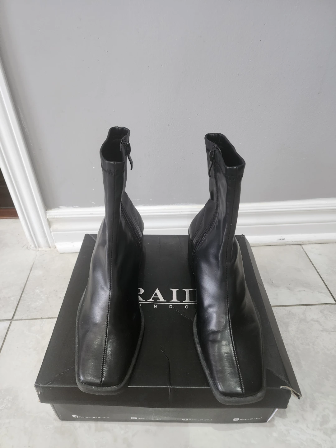 RAID London Black Square Toe Ankle Boots - photo 5