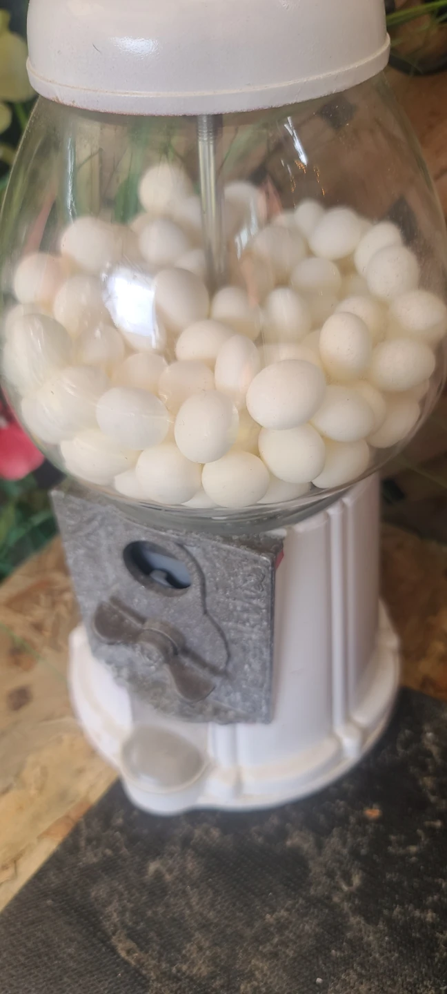 White Gumball Machine with Candies - photo 2