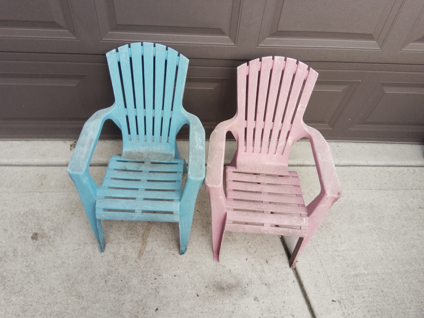 Kids Plastic Adirondack Chairs (Blue & Pink)