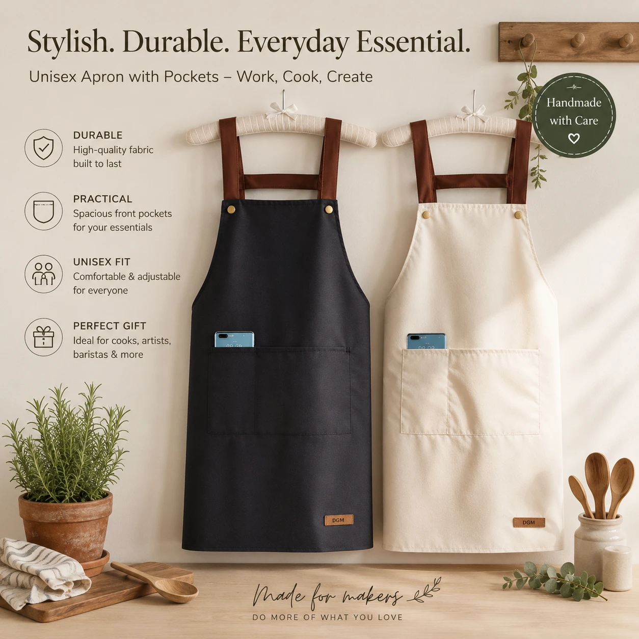 Warterproif Apron Unisex Apron with Pockets