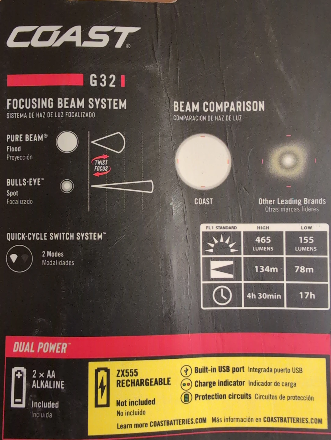 BRAND NEW UNOPENED ITEM! Coast G32 Dual Power LED Flashlight - photo 5