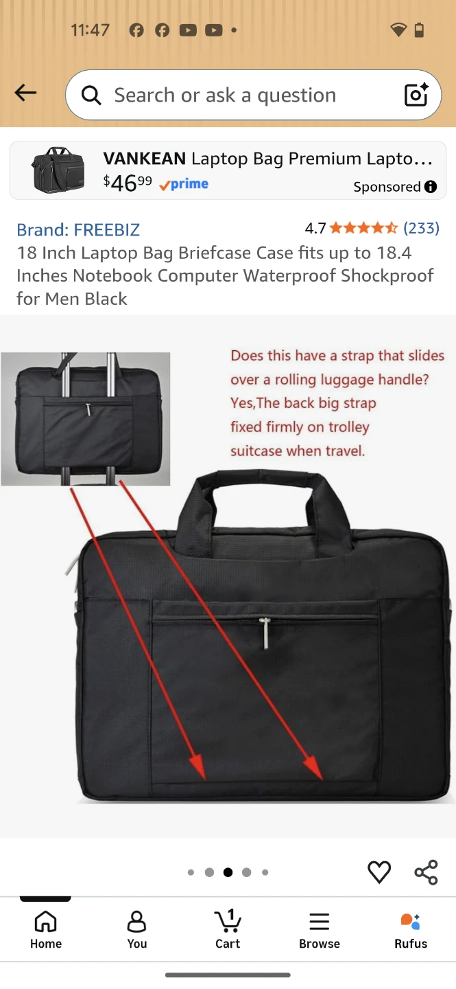 FREEBIZ 18 Inch Laptop Bag Briefcase - photo 3