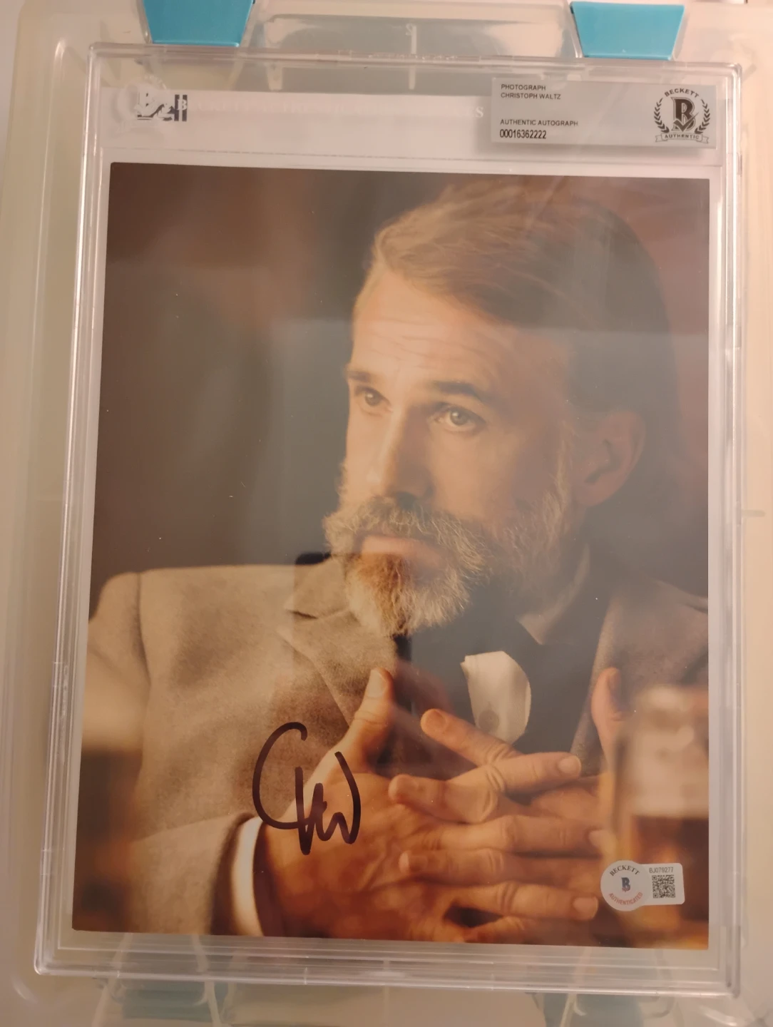 Christoph Waltz Autographed 8x10 Photograph Beckett Encapsulated
