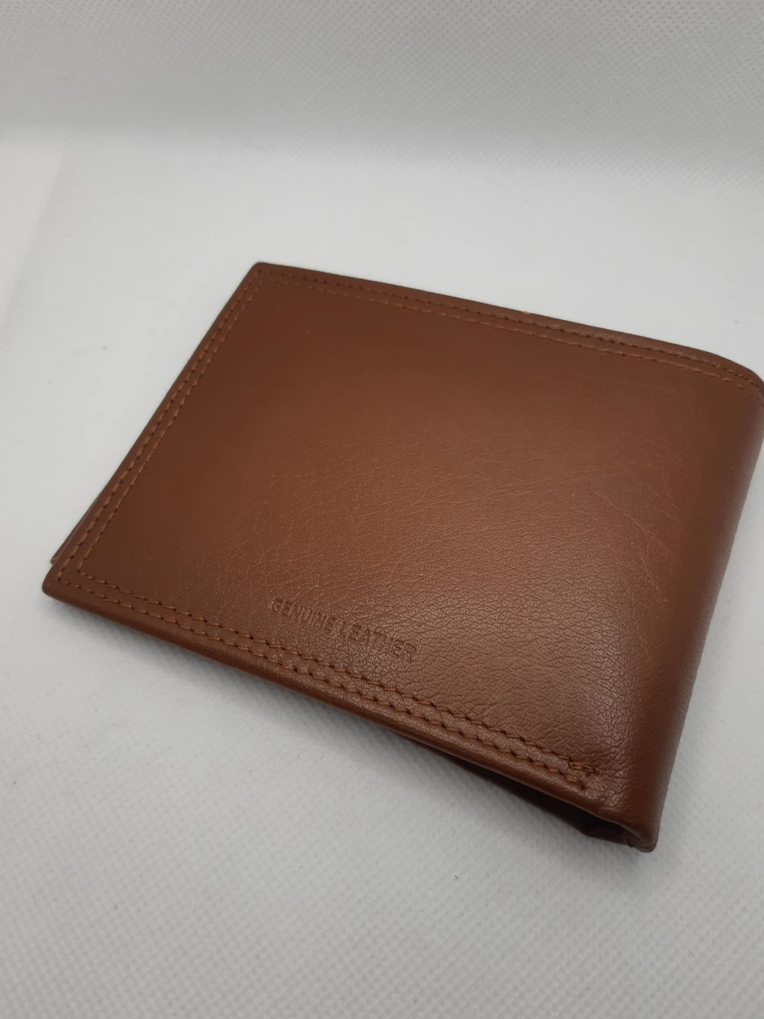 brown leather Perry Ellis bi-fold wallet - photo 2