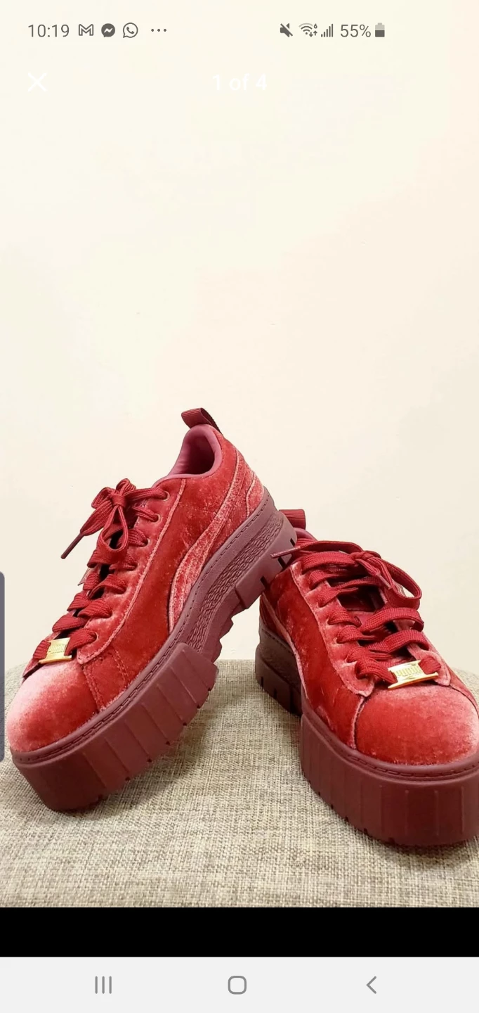 Puma Platform Velvet Red Sneakers - photo 4