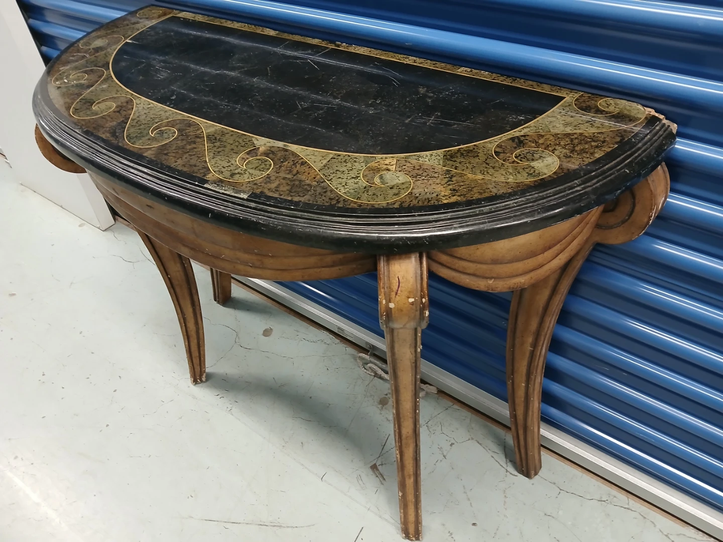 Half-Moon Console Table with Decorative Top - photo 2