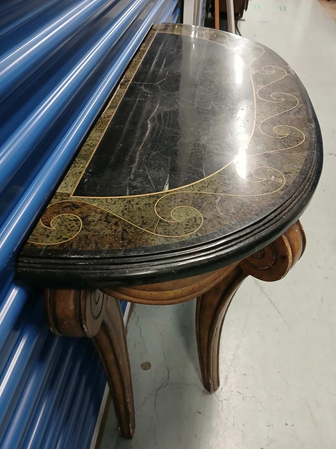 Half-Moon Console Table with Decorative Top - photo 4