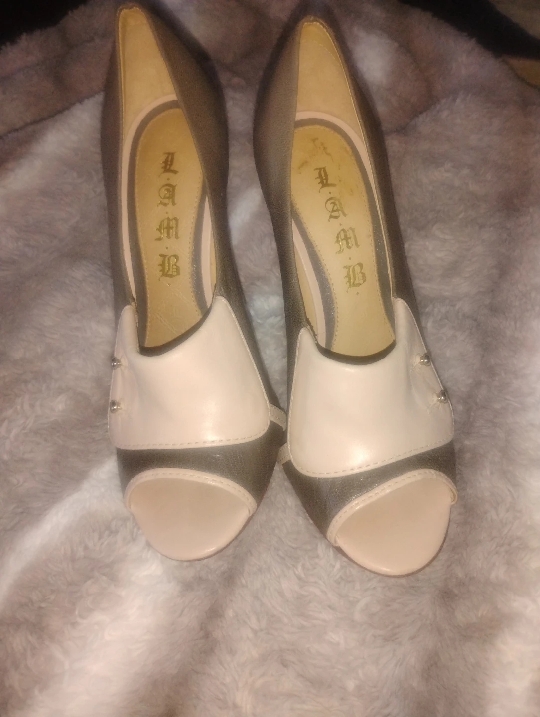 LAMB Two-Tone Peep-Toe Heels - photo 2