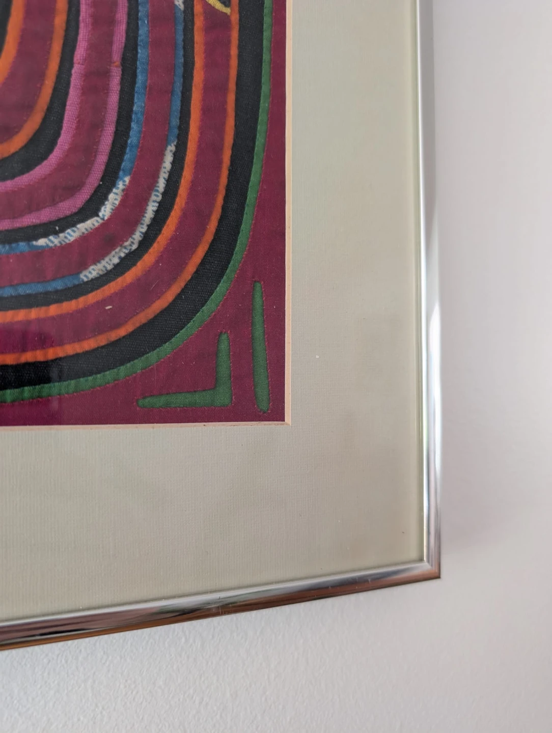 Framed "Pajaro" Kuna Mola Folk Art Textile Art - photo 5