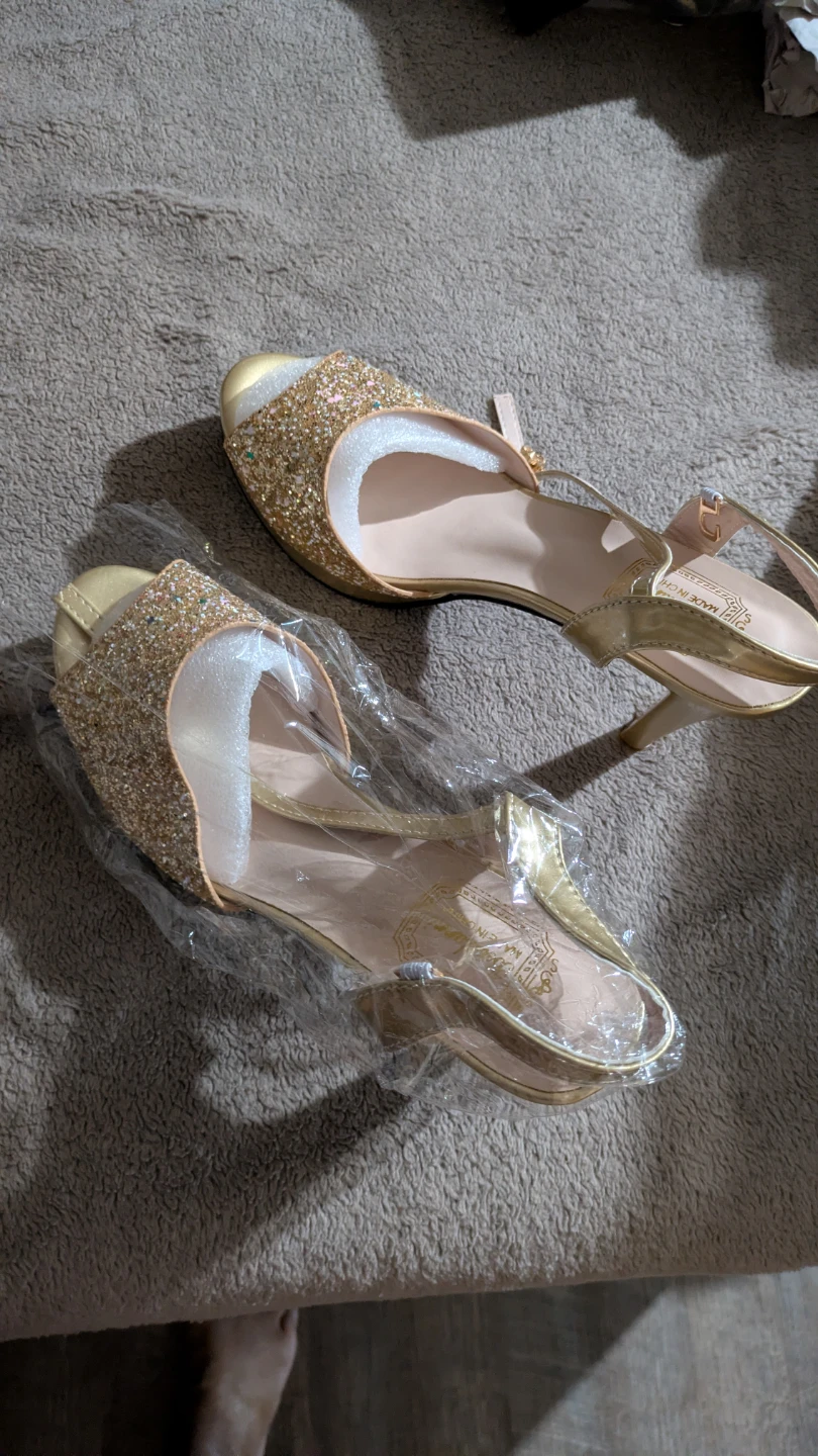 Gold Glitter Heels Size 40