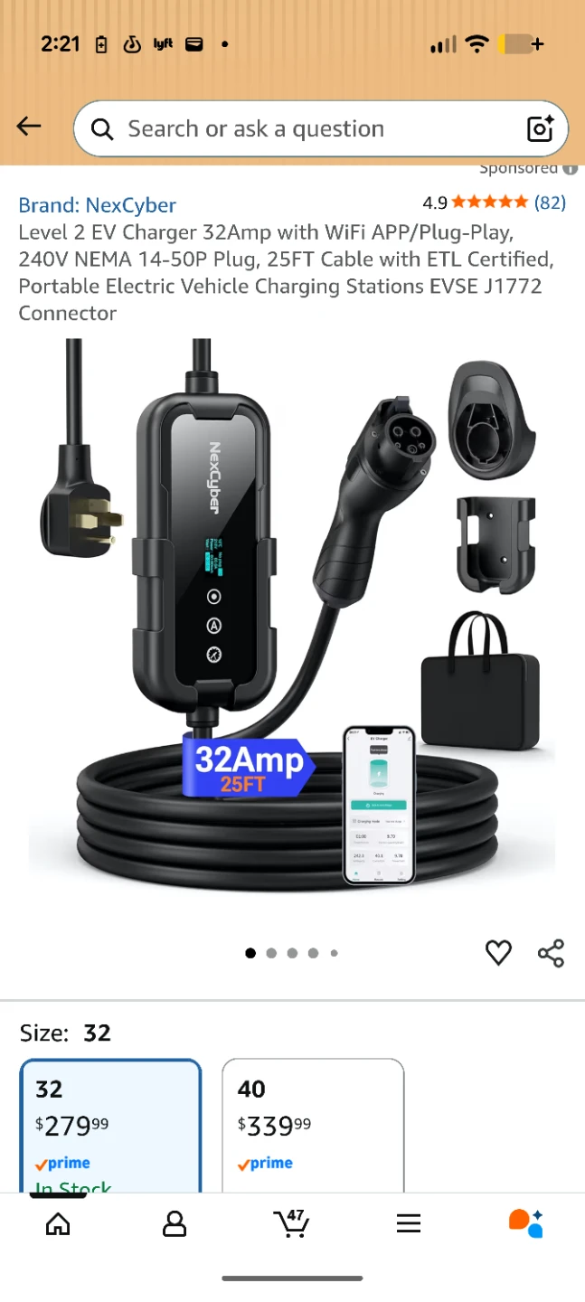 NexCyber Portable AC EV Charger – Electric Vehicle Charger