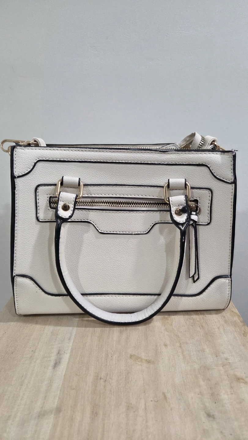 White Faux Leather Handbag