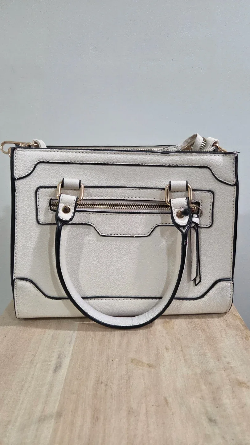 White Faux Leather Handbag