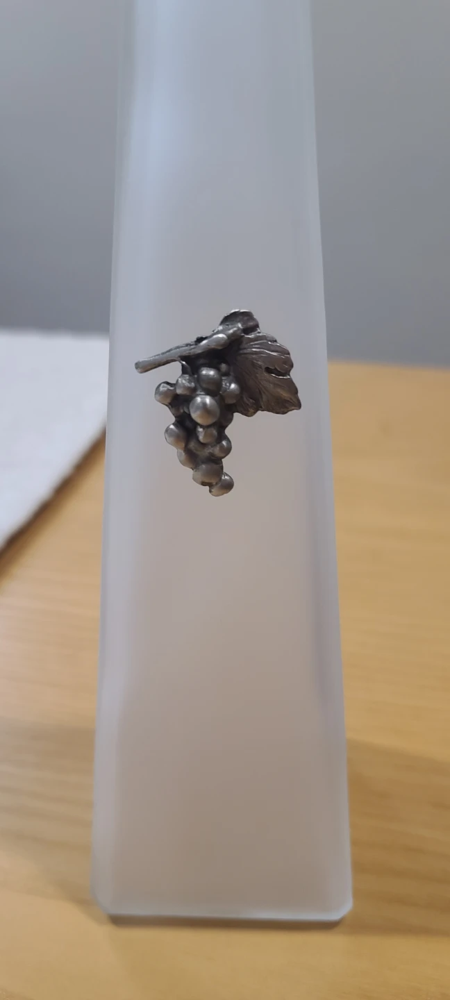 Frosted Glass Bottle with Grape Charm - photo 2