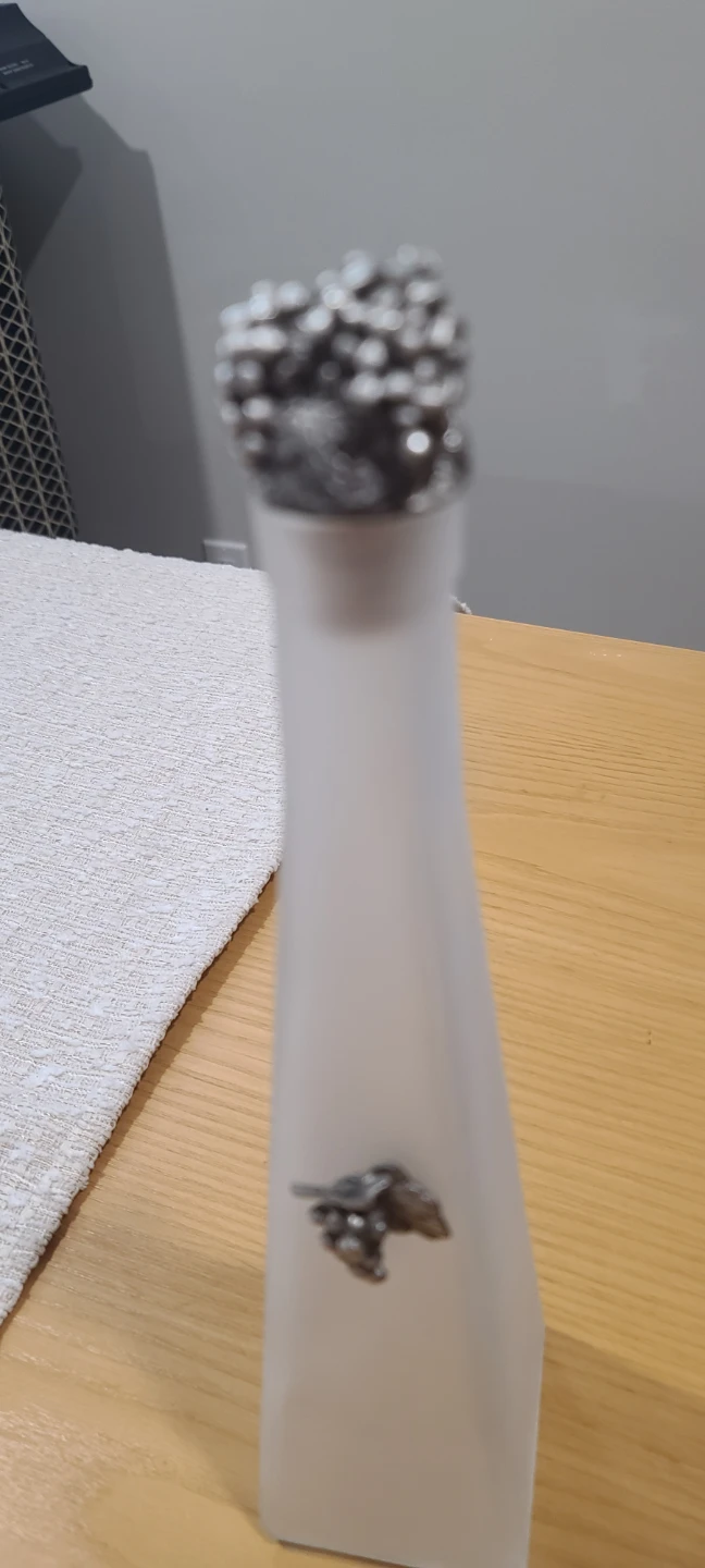 Frosted Glass Bottle with Grape Charm - photo 3