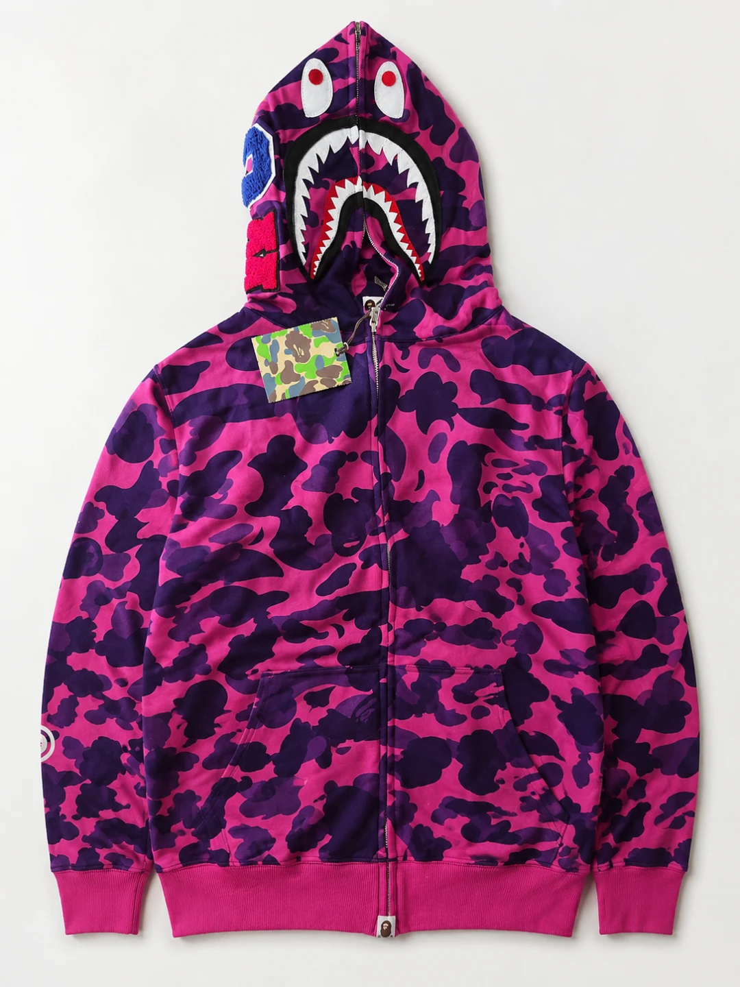 BAPE Shark Full Zip Hoodie Pink Camo