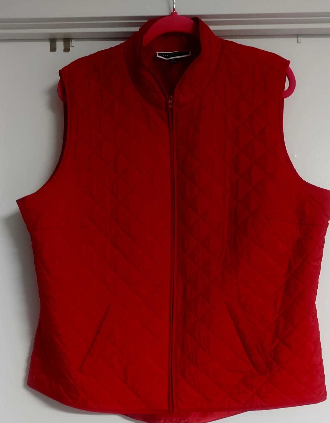 Karen Scott Sport Red Quilted Vest XL