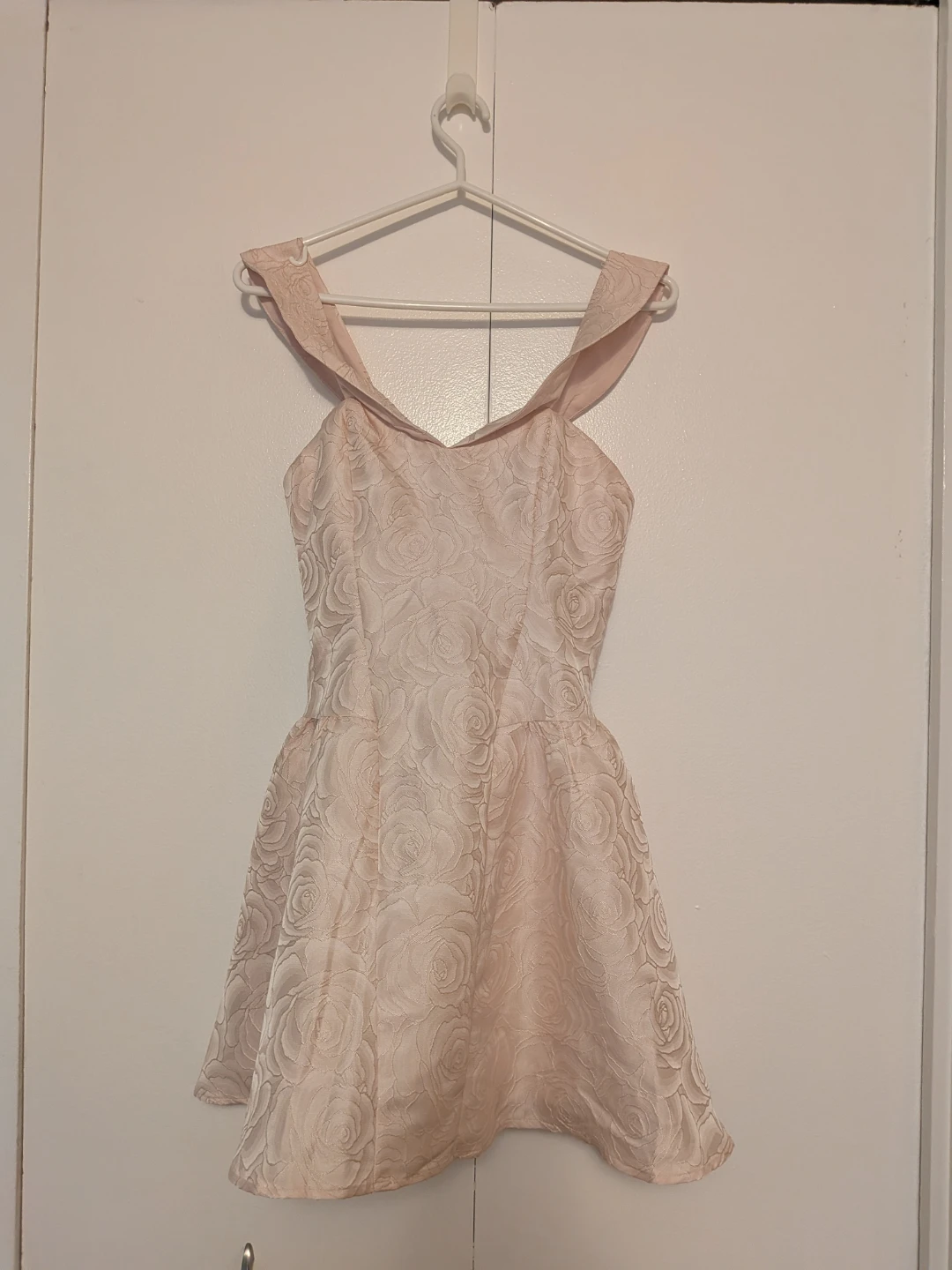 Fashion Nova Karely Jacquard Mini Dress Blush Size S