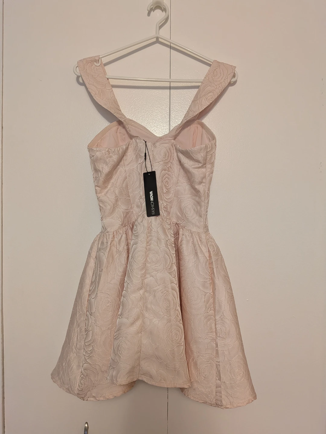 Fashion Nova Karely Jacquard Mini Dress Blush Size S - photo 2