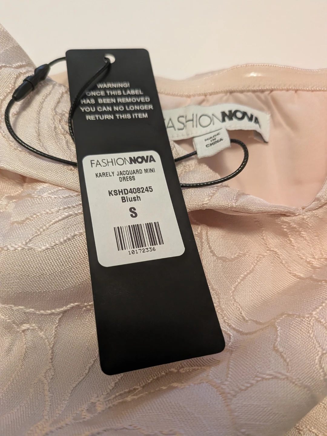 Fashion Nova Karely Jacquard Mini Dress Blush Size S - photo 3