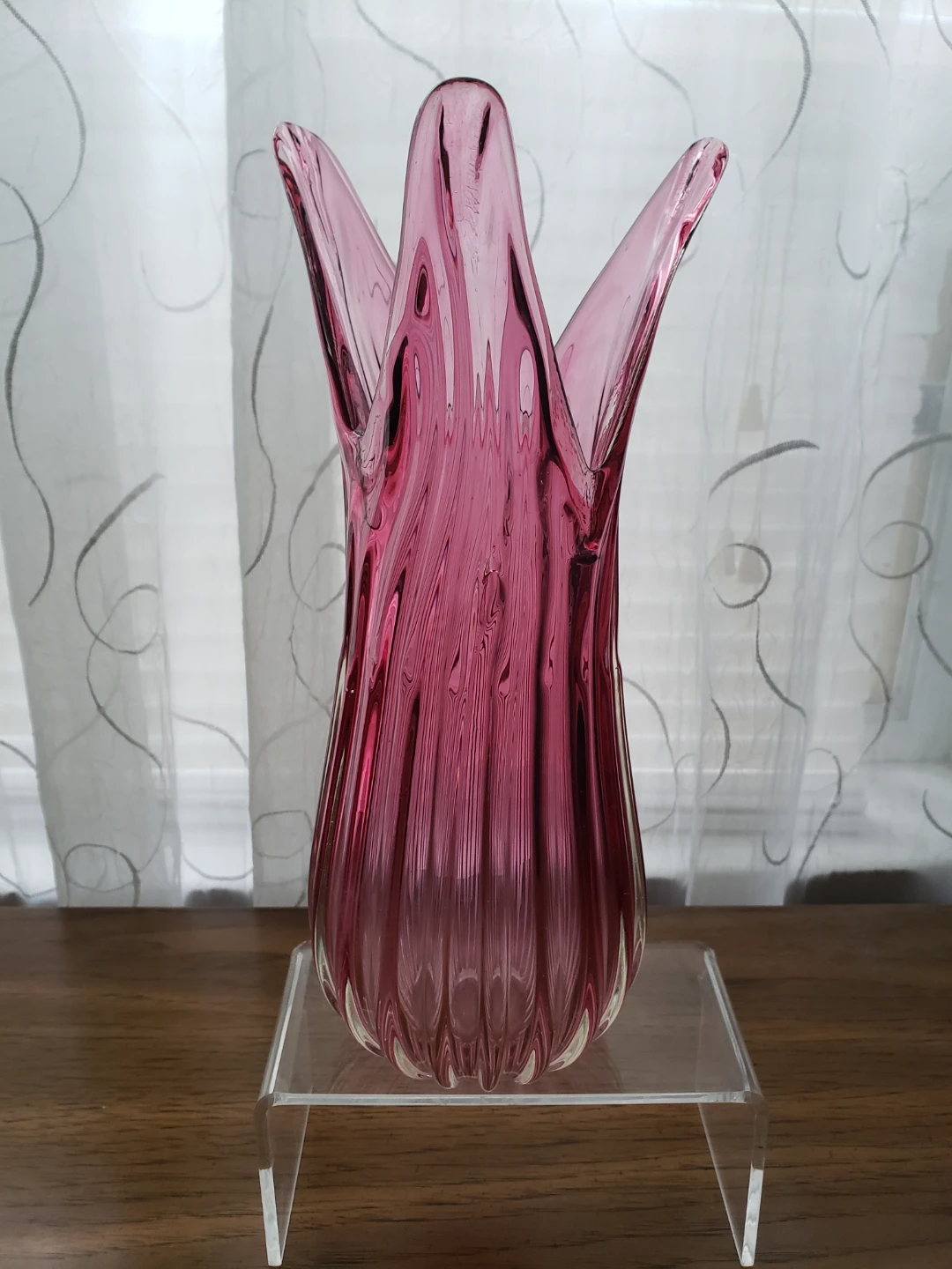 Pink Swirl Glass Vase
